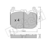 Plaquettes de frein 22-1015-4 METELLI pour BMW MINI