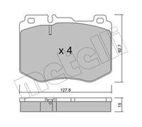 Plaquettes de frein 22-1019-0 METELLI pour MERCEDES-BENZ CLASSE C GLC CLASSE E