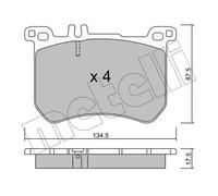 Plaquettes de frein 22-1021-0 METELLI pour MERCEDES-BENZ SL CLASSE S