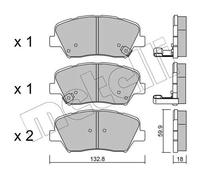 Plaquettes de frein 22-1026-0 METELLI pour KIA HYUNDAI