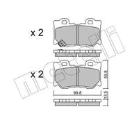 METELLI Plaquettes De Frein Arrière Pour Infiniti QX70 FX Nissan 370 Z Roadster