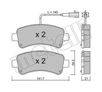 Plaquettes de frein 22-1033-0 METELLI pour CITROËN PEUGEOT FIAT OPEL