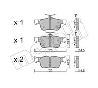 Plaquettes de frein 22-1040-1 METELLI pour FORD FOCUS IV FOCUS IV Turnier