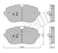 Kit De Plaquettes De Frein Frein À Disque Metelli 22-1105-0 pour Citroën Peugeot