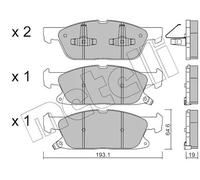 Kit De Plaquettes De Frein Frein À Disque Metelli 22-1117-0 pour Ford Ford Usa