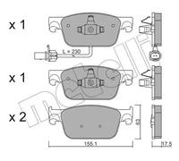 Kit De Plaquettes De Frein Frein À Disque Metelli 22-1125-0 pour Audi