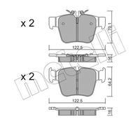 Plaquettes de frein 22-1135-0 METELLI pour MERCEDES-BENZ CLASSE C T-Model GLC