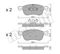 Kit De Plaquettes De Frein Frein À Disque Metelli 22-1142-0 pour Ford