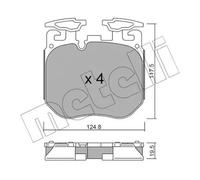 METELLI Plaquette de Freins Bremsbelegsatz Avant Système Brembo pour BMW 7er 5er