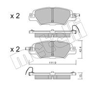 Plaquettes de frein 22-1158-0 METELLI pour MAZDA CX-5