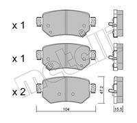 Plaquettes de frein 22-1159-0 METELLI pour MAZDA 6 A trois volumes 6 Break