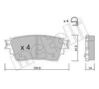 Plaquettes de frein 22-1160-0 METELLI pour MITSUBISHI ECLIPSE CROSS