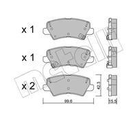 Plaquettes de frein 22-1166-0 METELLI pour KIA PICANTO III