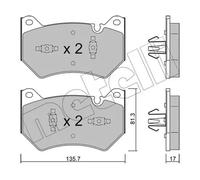 Plaquettes de frein 22-1170-1 METELLI pour AUDI Q5 Q5 Sportback