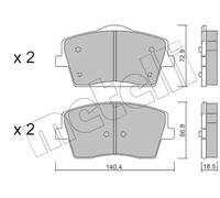Plaquettes de frein 22-1186-0 METELLI pour VOLVO XC40