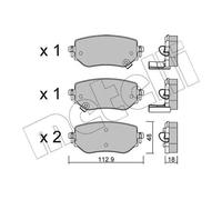 Plaquettes de frein 22-1192-0 METELLI pour NISSAN MERCEDES-BENZ RENAULT