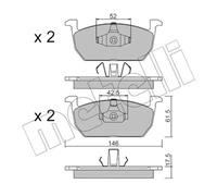 Plaquettes de frein 22-1214-0 METELLI pour AUDI SEAT SKODA VW