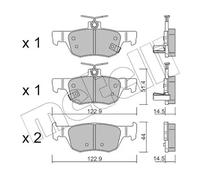 Plaquettes de frein 22-1226-0 METELLI pour MAZDA CX-30 3 A trois volumes MX-30