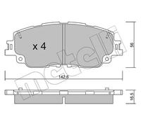 Plaquettes de frein 22-1227-0 METELLI pour TOYOTA LEXUS