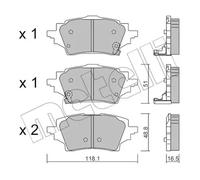 Plaquettes de frein 22-1228-0 METELLI pour SUZUKI TOYOTA MAZDA