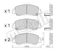 Plaquettes de frein 22-1239-0 METELLI pour MITSUBISHI ECLIPSE CROSS