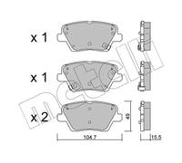 Plaquettes de frein 22-1243-0 METELLI pour HYUNDAI KIA