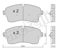 Plaquettes de frein 22-1250-0 METELLI pour JAGUAR LAND ROVER