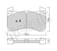 Plaquettes de frein 22-1251-0 METELLI pour LAND ROVER RANGE ROVER IV DISCOVERY V
