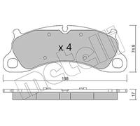 Plaquettes de frein 22-1255-0 METELLI pour PORSCHE 911 911 Décapotable 911 Targa