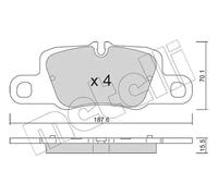Plaquettes de frein 22-1257-0 METELLI pour PORSCHE PANAMERA