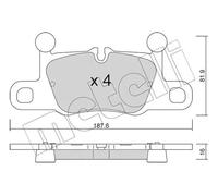 Plaquettes de frein 22-1258-0 METELLI pour PORSCHE 911 911 Décapotable 911 Targa
