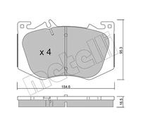 Plaquettes de frein 22-1269-0 METELLI pour MERCEDES-BENZ CLASSE A GLA CLA