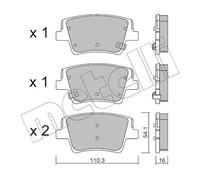 Plaquettes de frein 22-1284-0 METELLI pour HYUNDAI SANTA FE IV