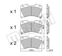 Plaquettes de frein 22-1288-0 METELLI pour TOYOTA YARIS
