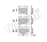 Plaquettes de frein 22-1289-0 METELLI pour TOYOTA YARIS