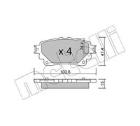 Plaquettes de frein 22-1290-0 METELLI pour TOYOTA LEXUS