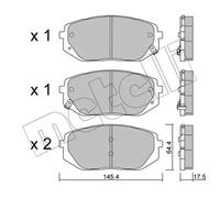 Plaquettes de frein 22-1300-0 METELLI pour GENESIS HYUNDAI KIA