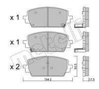 Plaquettes de frein 22-1303-0 METELLI pour KIA SORENTO IV