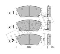 Plaquettes de frein 22-1305-0 METELLI pour KIA SOUL III