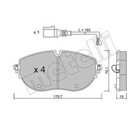 Plaquettes de frein 22-1322-0 METELLI pour VW MULTIVAN T6 TRANSPORTER T6 Fourgon