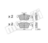 Plaquettes de frein 22-1332-0 METELLI pour FORD USA MUSTANG MACH-E