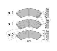 Plaquettes de frein 22-1344-0 METELLI pour FORD RANGER