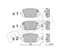 Plaquettes de frein 22-1366-0 METELLI pour NISSAN QASHQAI III X-TRAIL IV