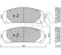 Kit de plaquettes de frein, frein à disque METELLI 22-1367-0
