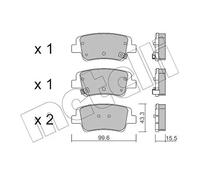 Plaquettes de frein 22-1371-0 METELLI pour HYUNDAI ELANTRA VII A trois volumes