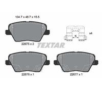 Textar Plaquettes de frein 2267501 - Kit arrière 4 pièces pour Hyundai i30 KIA Proceed Xceed