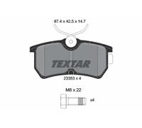 Textar Jeu de plaquettes de frein 2335301 – arrière, frein à disque – Ford Focus I / Fiesta VI