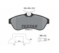 Plaquettes de frein 2340902 TEXTAR pour CITROËN C3 I C2 C3 Pluriel C2 ENTERPRISE