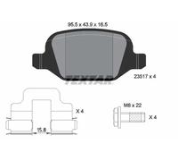 TEXTAR Plaquettes de frein 2351703 arrière - frein à disque pour Alfa Romeo/Lancia/Fiat
