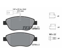 Plaquettes de frein 2370901 TEXTAR pour FIAT ABARTH OPEL